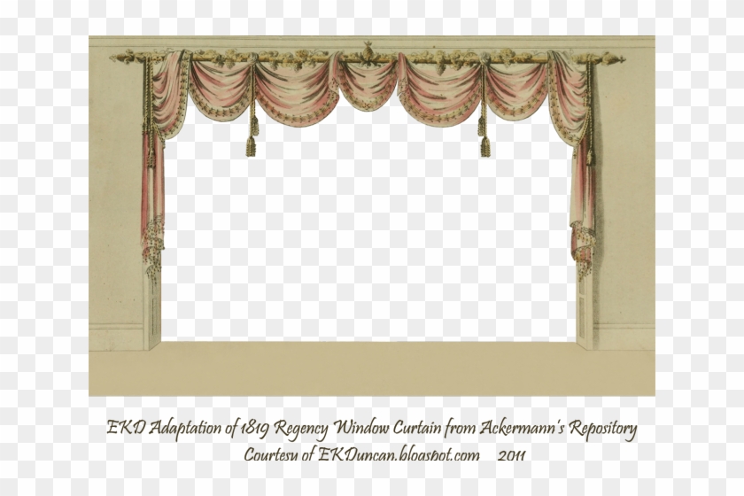 Curtain Clipart Window Frame - Curtain - Png Download #867592