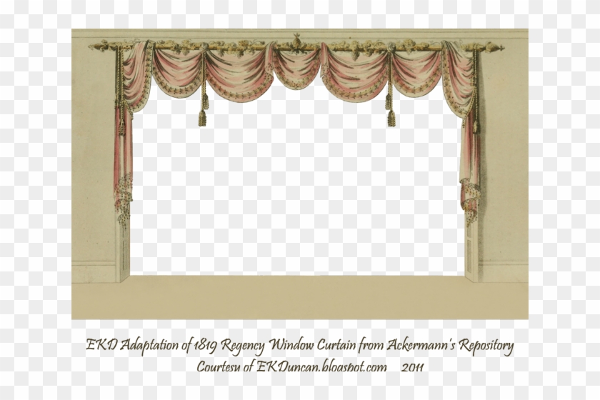 Curtain Clipart Window Frame - Curtain - Png Download