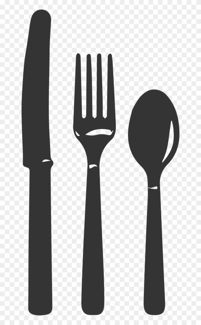 Fork Knife Spoon - Silhouette Clipart