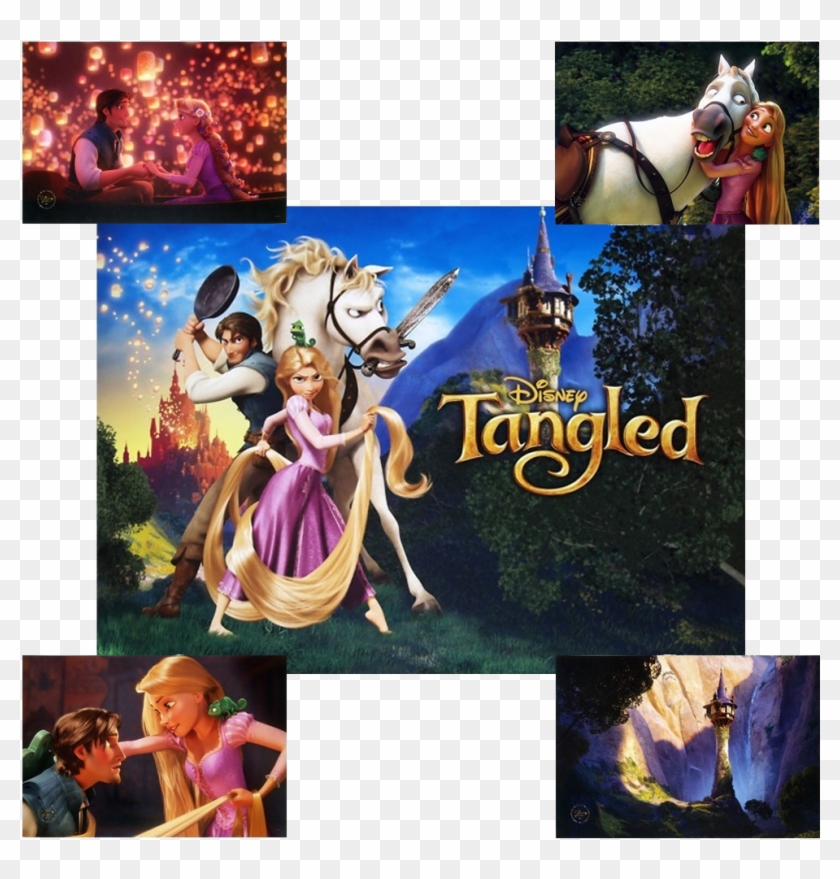 Tangled Disney Movie Lithograph Set Of 4 Clipart #867834