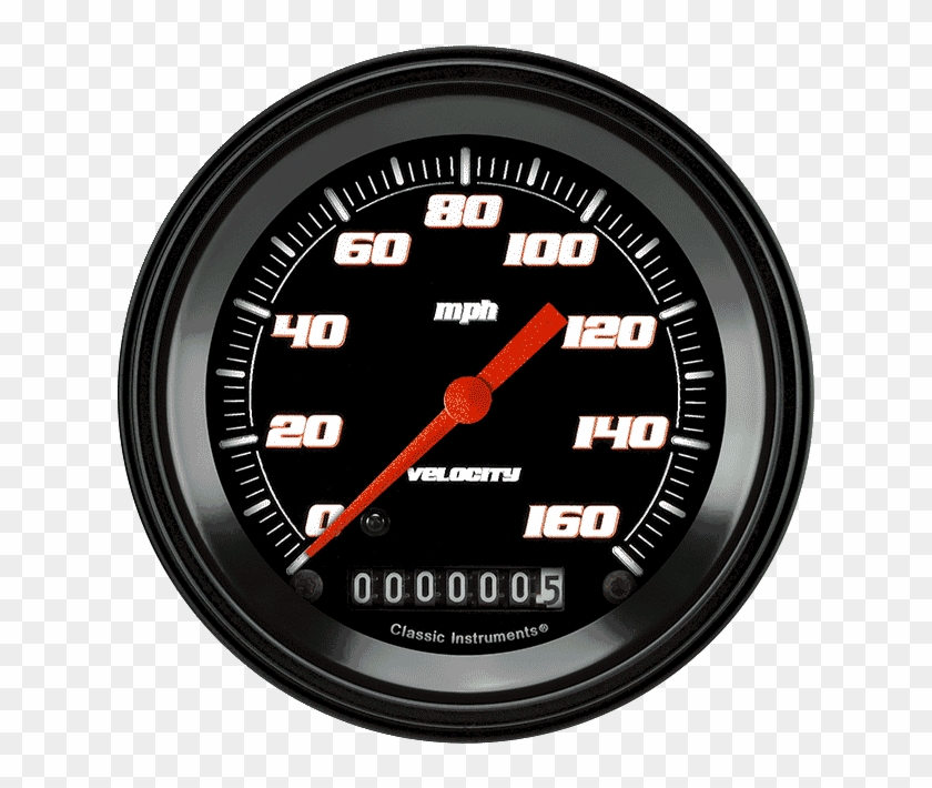 Picture Of Velocity Black 3 3/8" Speedometer - Speedometer Clipart #867996
