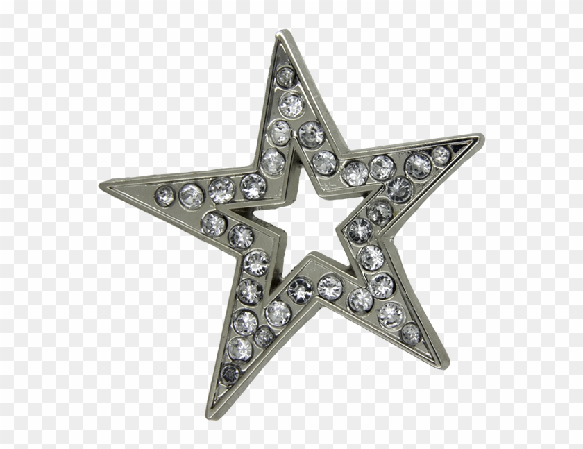 Star Pin, Rhinestone - Cross Clipart