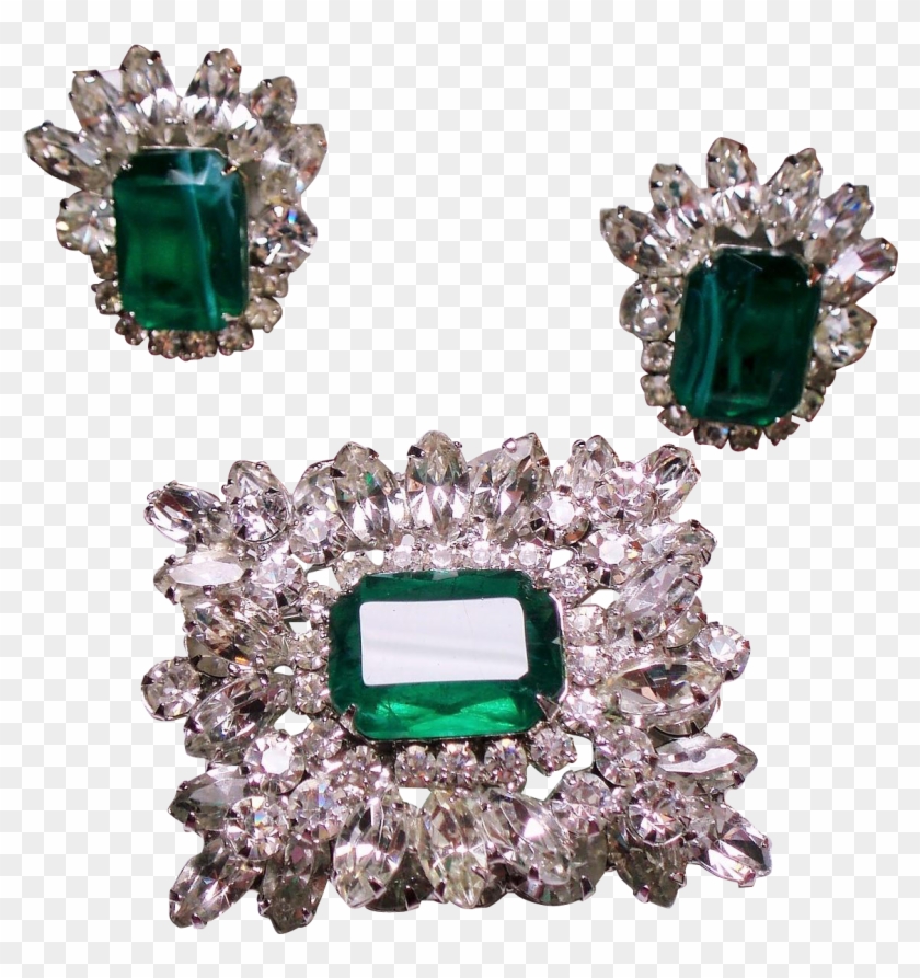 Vintage D&e Juliana Faux Flawed Emerald Navette Rhinestone - Emerald Clipart #868455