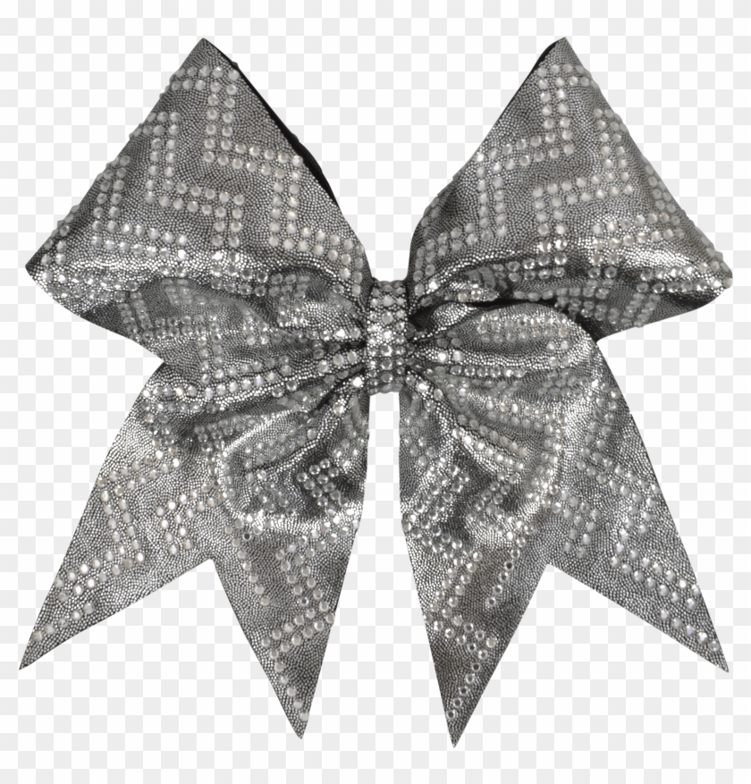 Grey Chevron Rhinestone I Love Cheer® Hair Bow - Origami Clipart
