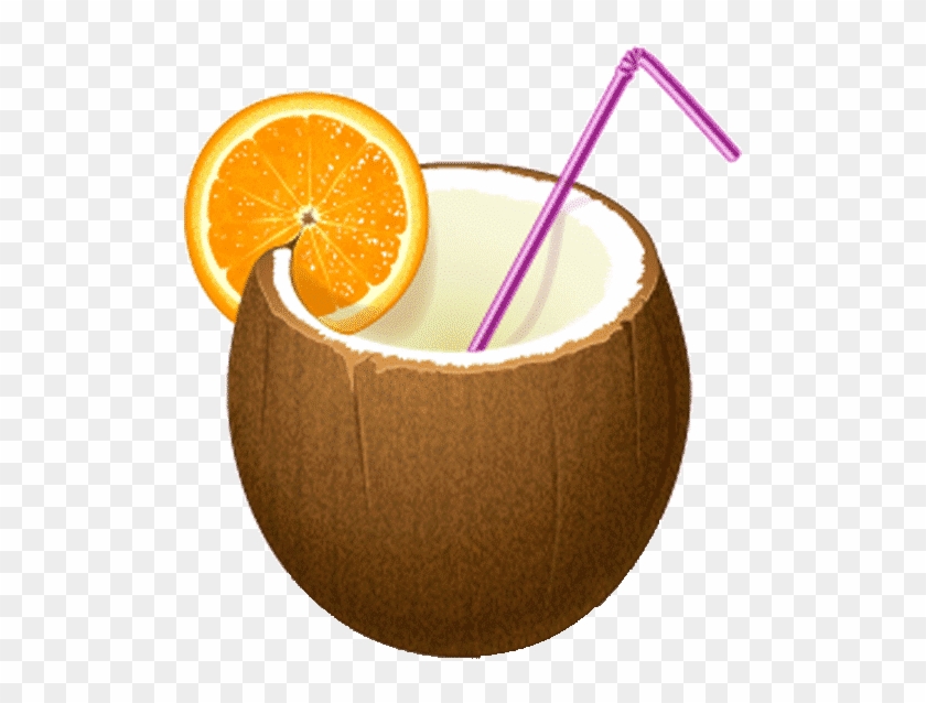 Coconut With Straw Png File - Cocktail Icon Clipart