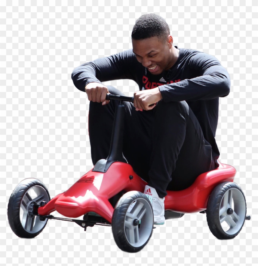 Persondamian Lillard Riding A Little Red Car - Tricycle Clipart #869203