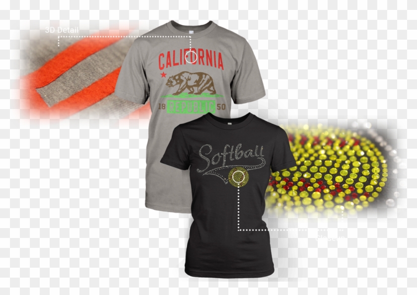 Introducing Custom Rhinestone And Flock Transfers - Active Shirt Clipart