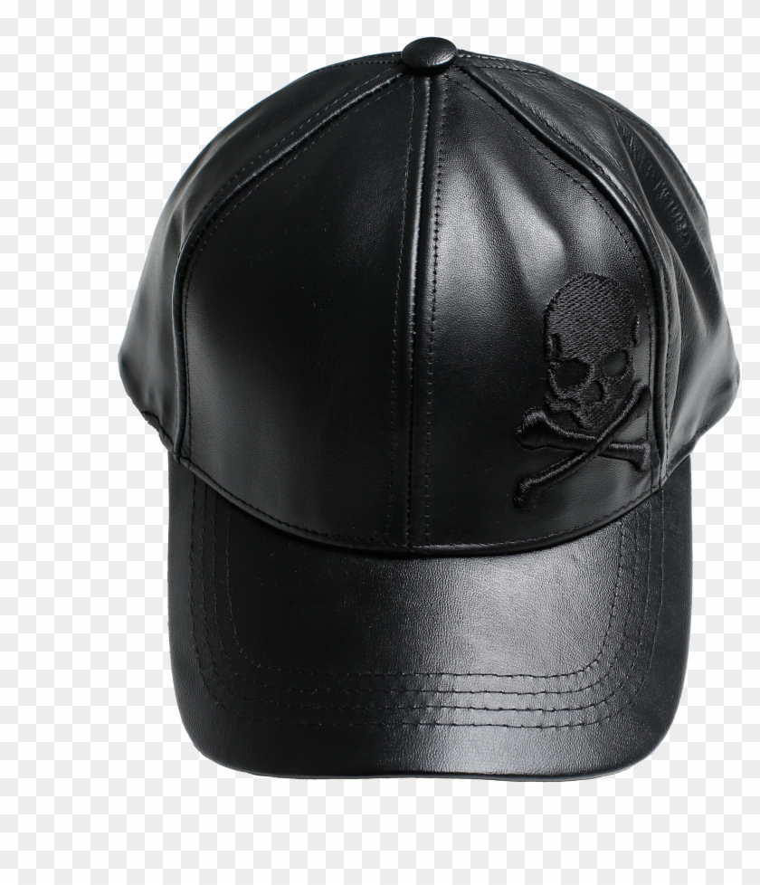 Skull Leather Baseball Cap Clipart
