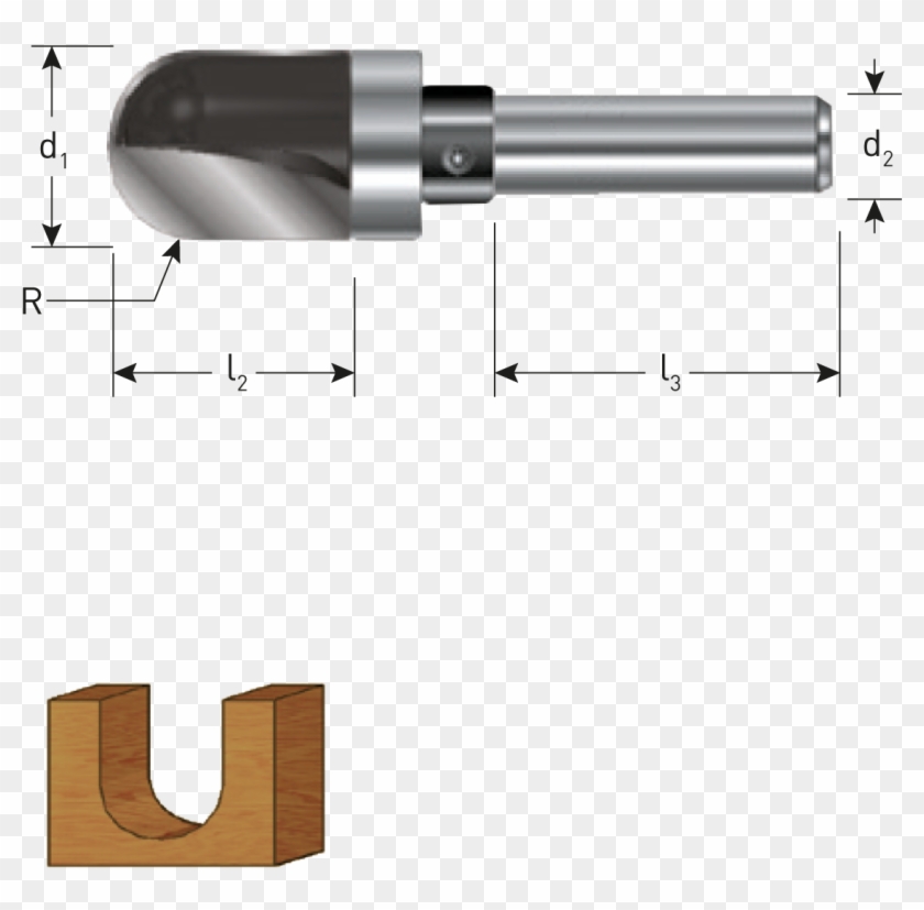Tct Round Nose Grooving Cutters, Guide Bearing, Gold-line - Gun Barrel Clipart