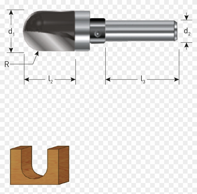 Tct Round Nose Grooving Cutters, Guide Bearing, Gold-line - Gun Barrel Clipart #870274