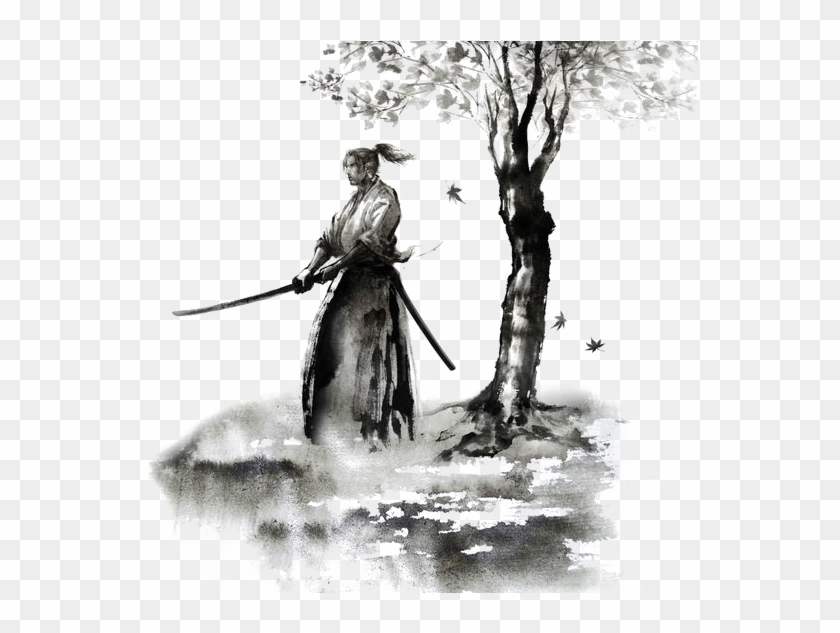 Tattoo Knight Samurai Sword Irezumi Drawing Clipart - Samurai Tattoo Drawing - Png Download #870564