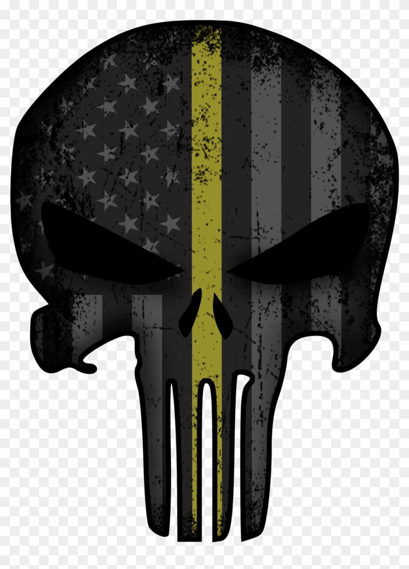 Punisher Thin Gold Line Decal Clipart