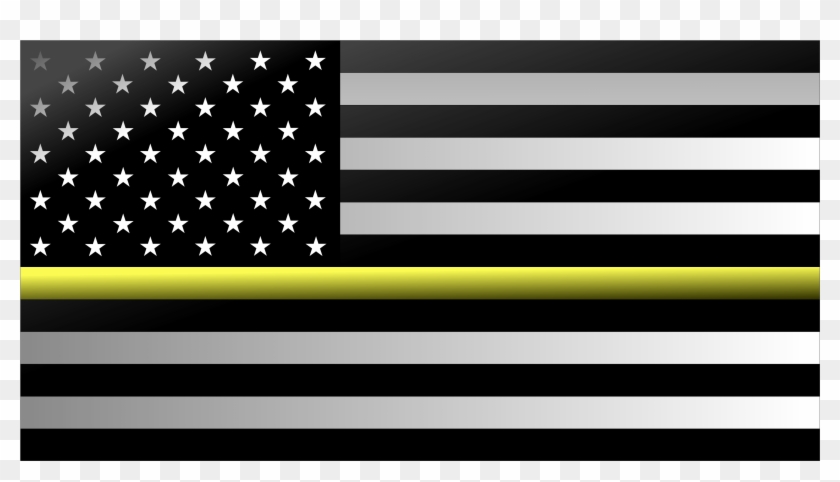 Thin Green Line American Flag Clipart #871103