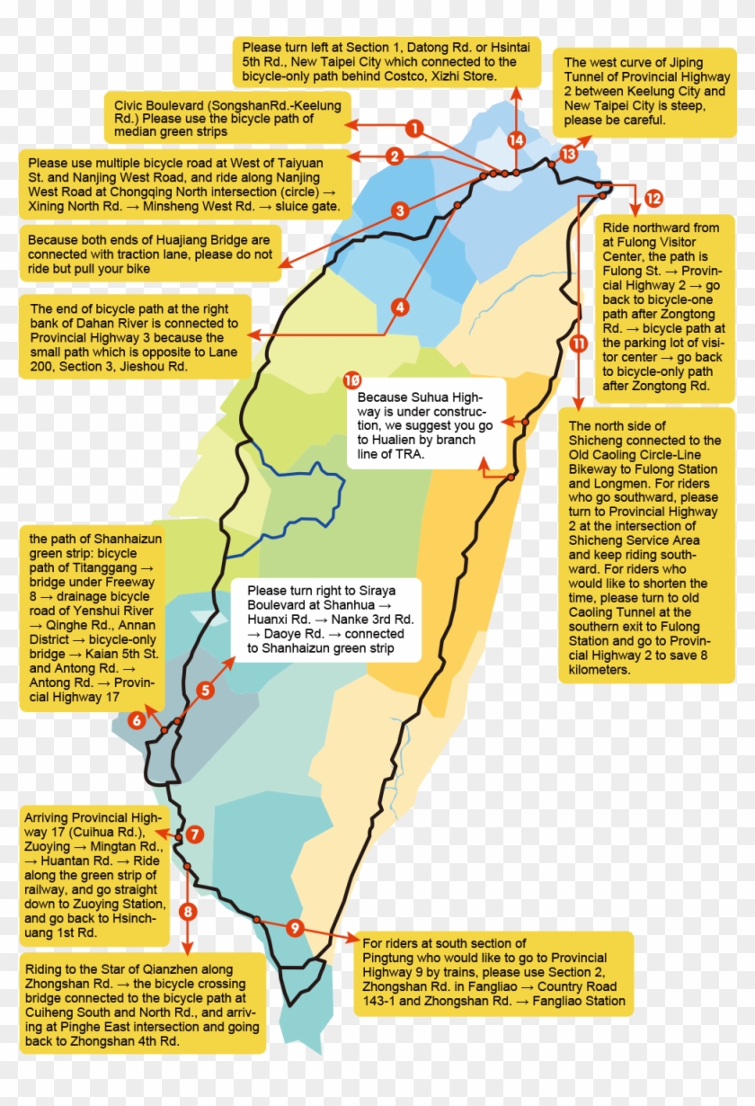 Route Notices - Keelung River Bicycle Trail Map Clipart #872081