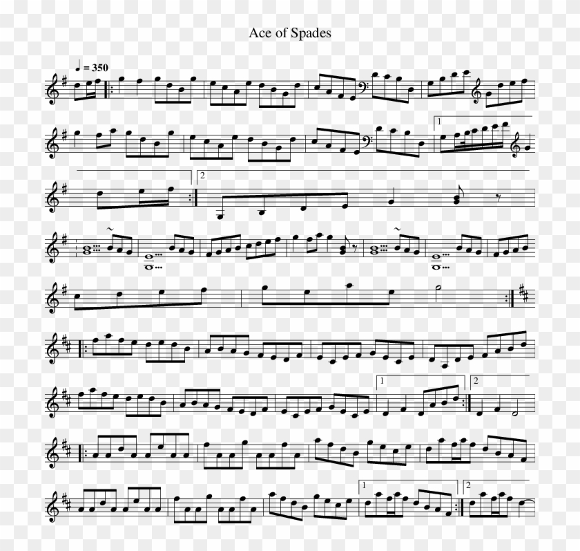 Listen To Ace Of Spades - Sheet Music Clipart