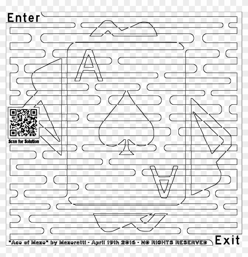 This Free Icons Png Design Of Ace Of Maze Coloring Clipart #873326