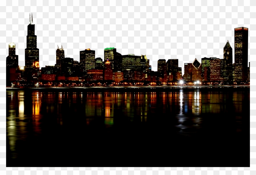 Chicago Skyline - Chicago Bears Stadium At Night Clipart