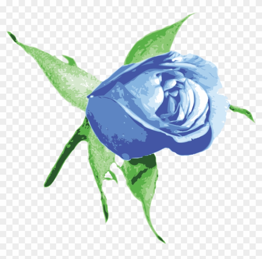 Blue Rose Flower Computer Icons - Rose Bud Vector Png Clipart #874263