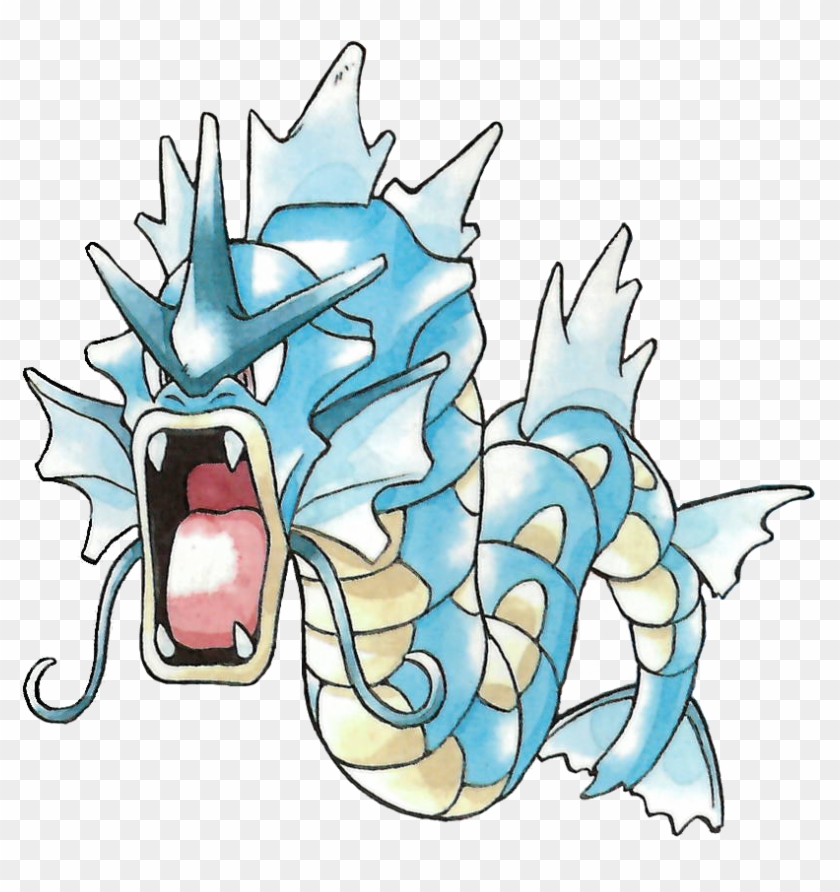 Gyarados Pokémon Red And Green Official Art Render - Gyarados Pokemon Red Clipart #874266