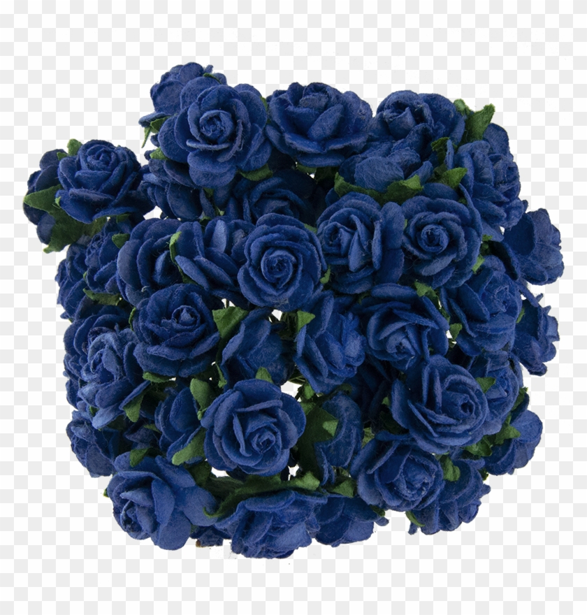 Royal Blue Mulberry Paper Open Roses - Blue Rose Clipart