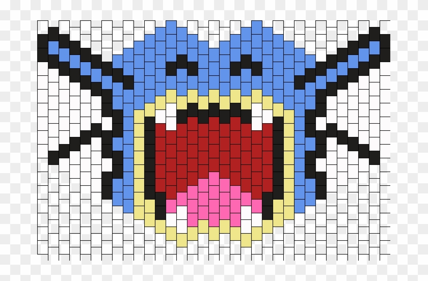 Gyarados Mask Blue Bead Pattern - Visual Arts Clipart