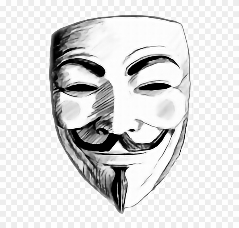 Picture Transparent Stock Anonymous Drawing Face - V For Vendetta Mask Sketch Clipart