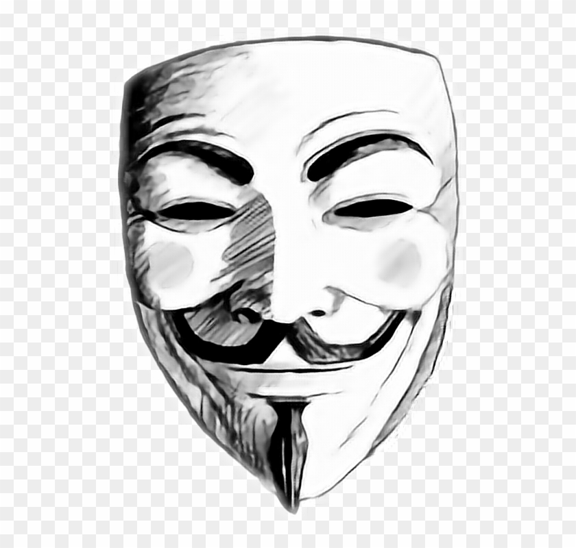 Picture Transparent Stock Anonymous Drawing Face - V For Vendetta Mask Sketch Clipart #874945
