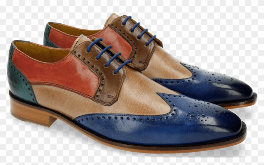 Derby Shoes Jeff 14 Electric Blue Rose Mid Brown Red - Shoe Clipart