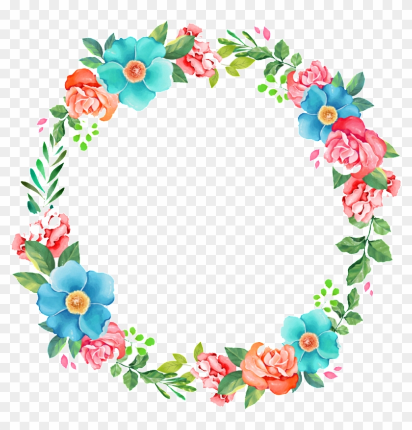 Banner Library Download Bright Flowers In Hand Painted - Garland Clipart #875380