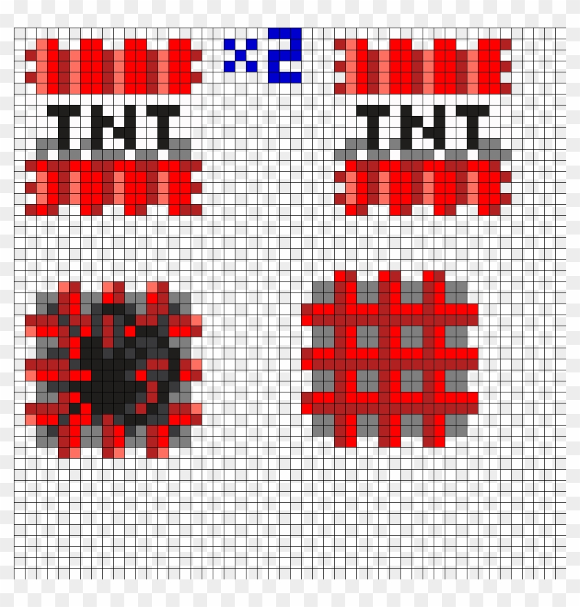 3d Minecraft Tnt Perler Bead Pattern - 3d Tnt Minecraft Perler Bead Clipart #875427