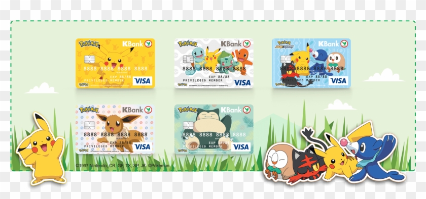 New Pokémon-themed Visa Debit Cards Display Pikachu, - บัตร กสิกร โปเก ม่อน Clipart