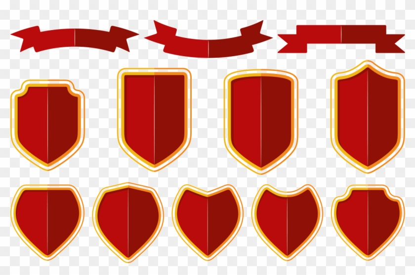 Blason / Shield / Ribbon Vector - Cinta De Escudo Vector Clipart