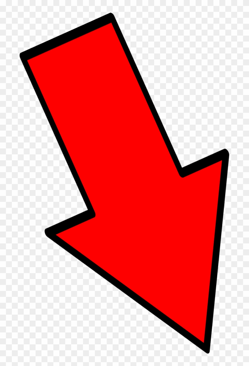 Red Down Right Arrow , Png Download - Red Arrow Right Down Clipart #876825