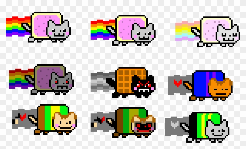 Nyan Cat Different Versions Clipart #878273