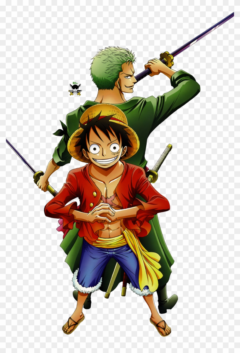 Anime Luffy & Zoro - One Piece Luffy And Zoro Clipart #878695