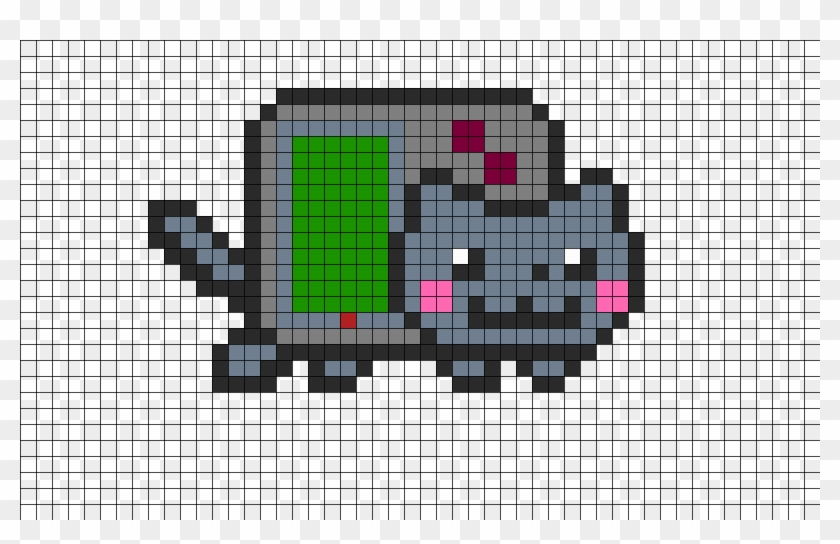 Gameboy Nyan Cat Perler Bead Pattern - Mini Nyan Cat Pixel Art Clipart