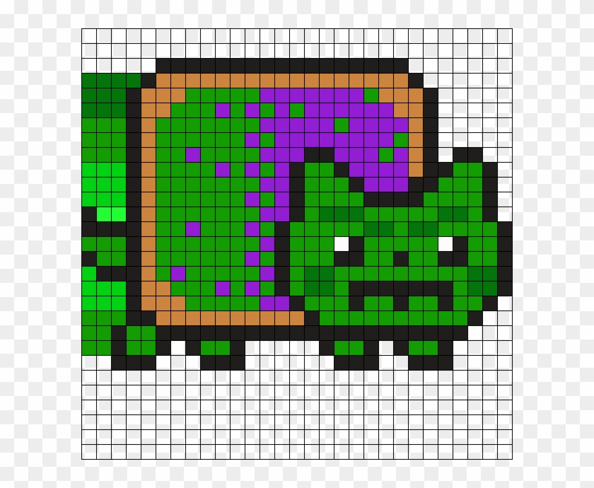 Hulk Nyan Cat Part1 Perler Bead Pattern - Nyan Cat Clip Art - Png Download