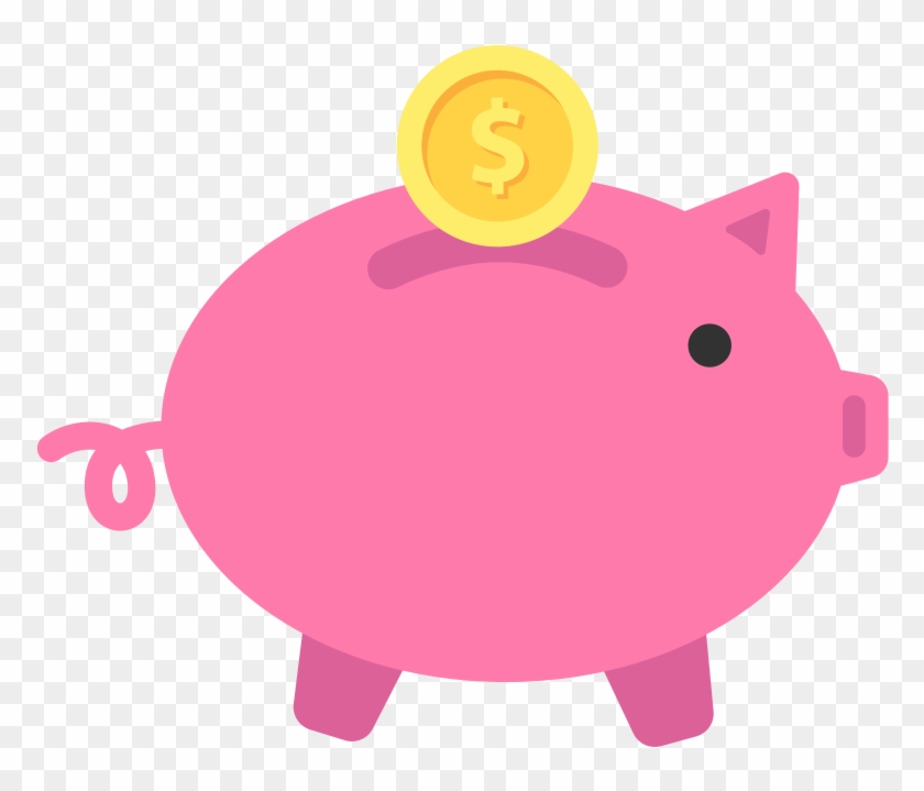 Piggy Bank Or Savings Flat Icon Vector - Illustration Clipart #879955