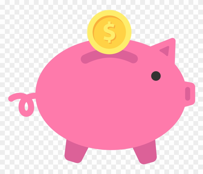 Piggy Bank Or Savings Flat Icon Vector - Illustration Clipart