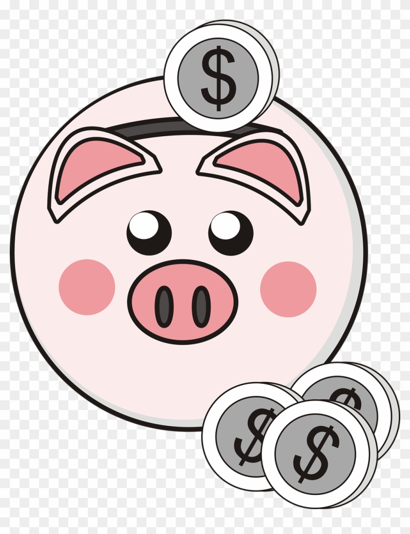 Download Piggy Bank With Dollar Coin Clipart Transparent - Transparent Piggy Bank Clipart - Png Download #879990