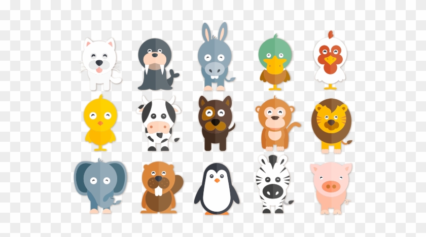 Happy Animals Illustrations Free Vector And Png The - Happy Animals Illustration Clipart #880556