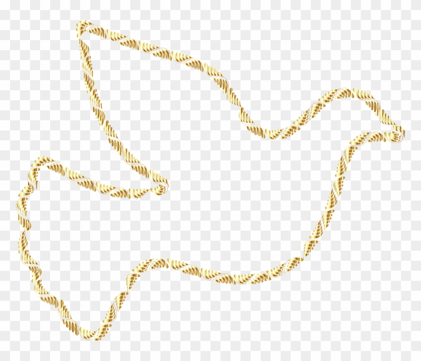 Clipart - Transparent Gold Dove Png
