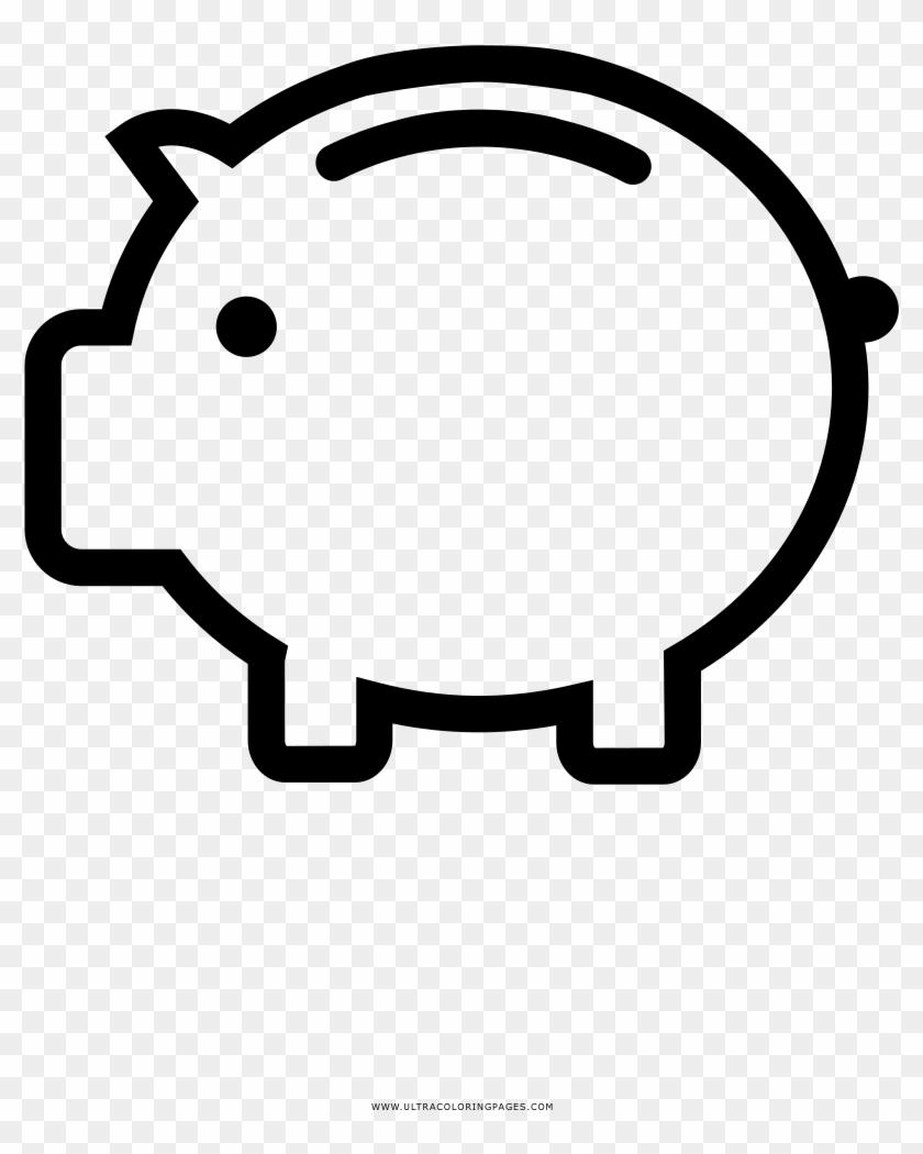 Piggy Bank Coloring Page - Piggy Bank Line Icon Clipart #881223