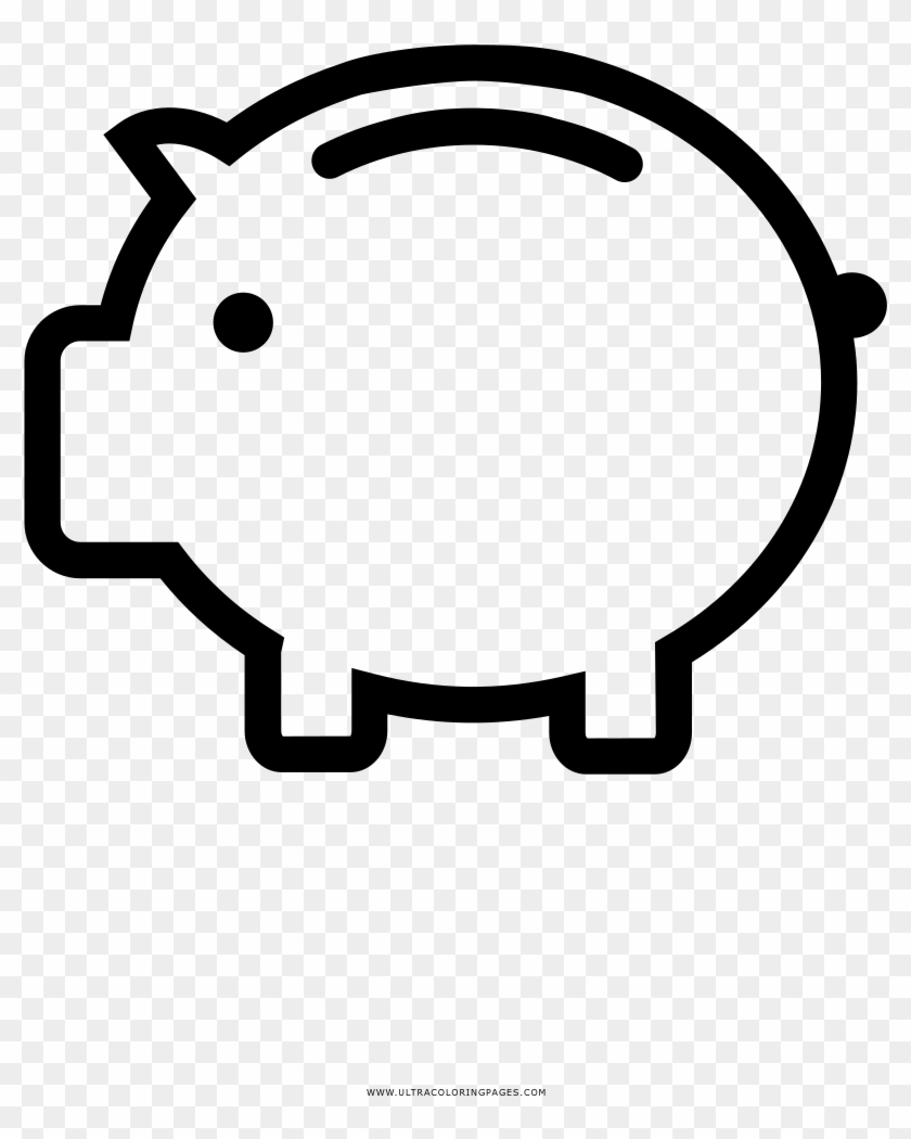 Piggy Bank Coloring Page - Piggy Bank Line Icon Clipart