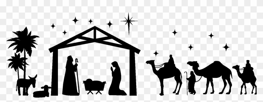High Resolution Nativity - Silhouette Nativity Scene Clipart - Png Download #882401
