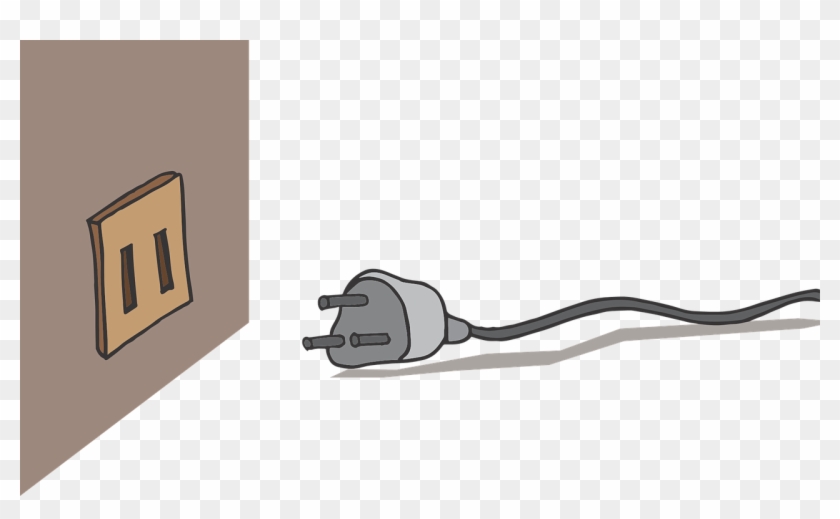 Plug, Socket, Wall, Electric, Power, Cable, Electricity - Cartoon Plug No Background Clipart