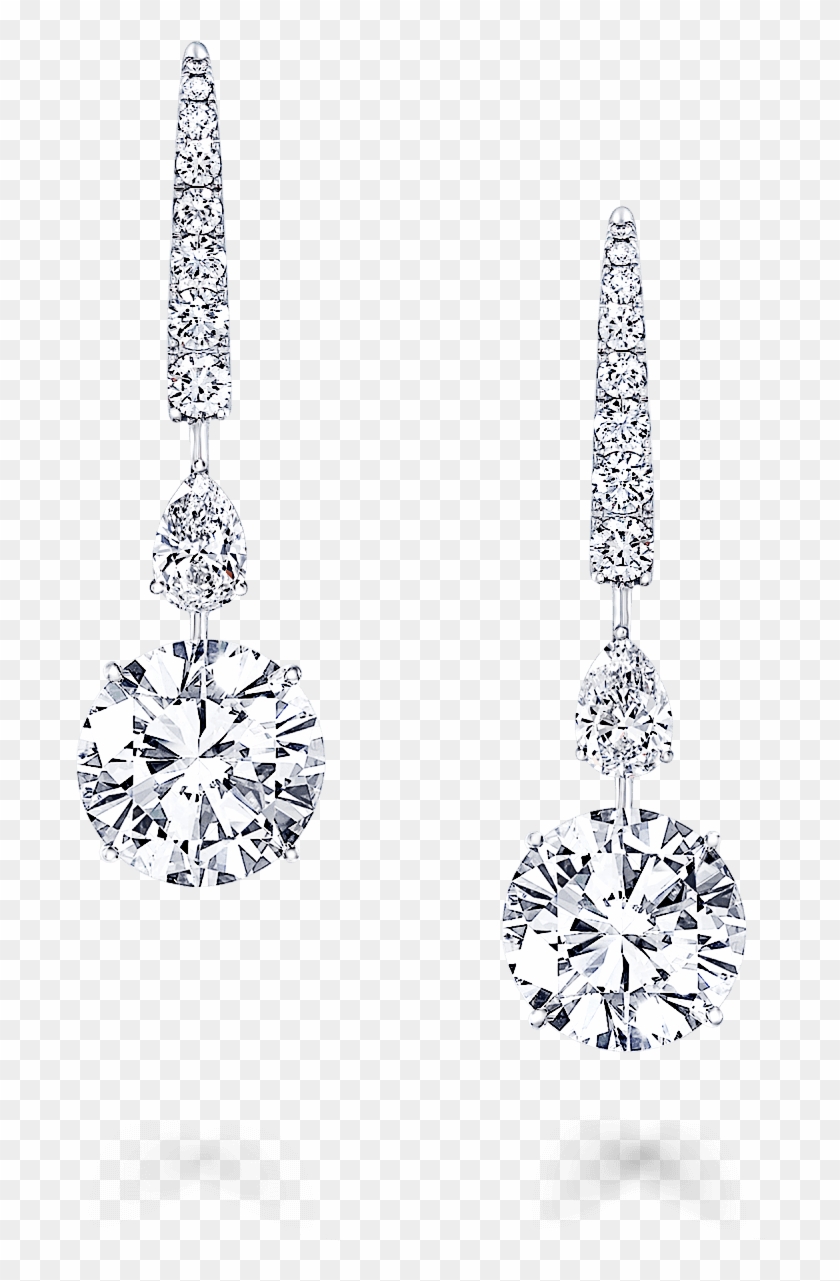 A Pair Of Classic Graff Earrings Featuring Round Diamonds - Earrings Clipart #883445