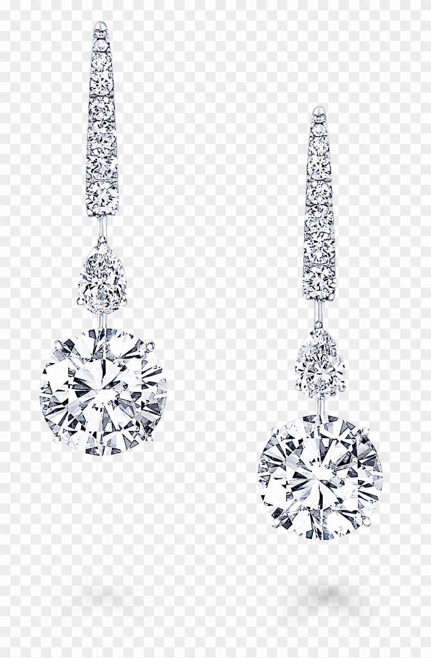 A Pair Of Classic Graff Earrings Featuring Round Diamonds - Earrings Clipart