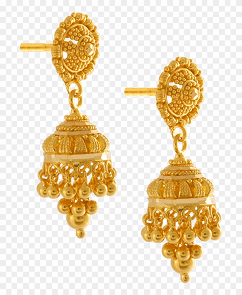 22k Yellow Gold Earrings - Gold Earrings Png Clipart #883714