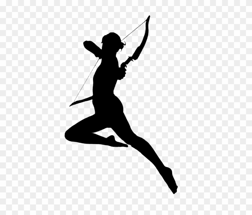 Archer Silhouette Png - Silhouette Of Woman Archer Clipart #883736